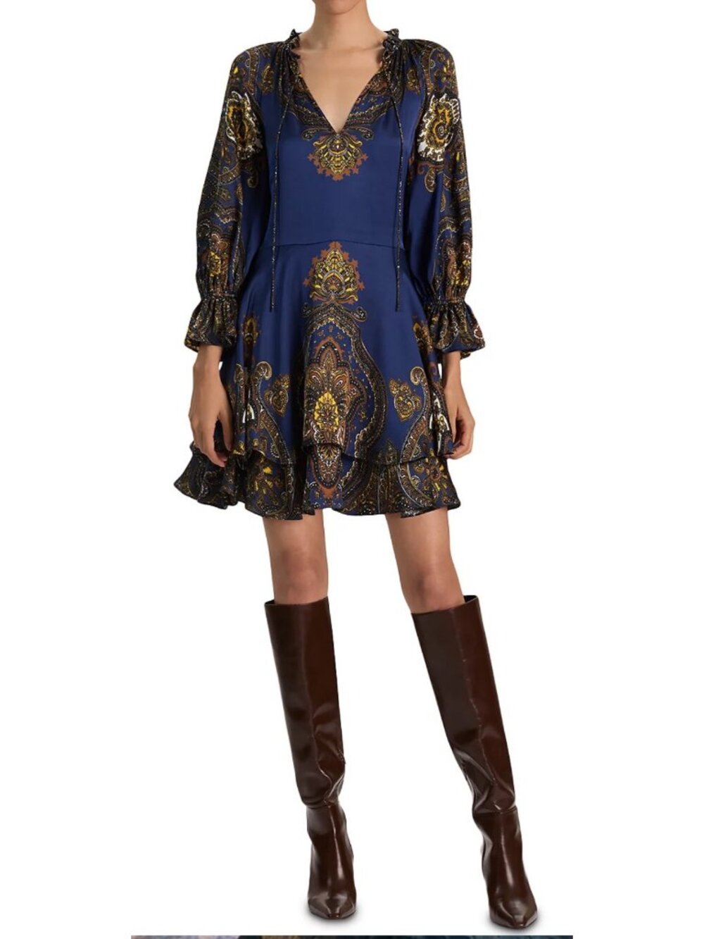 Alice and Olivia Joanne Double Handkerchief Short Dress